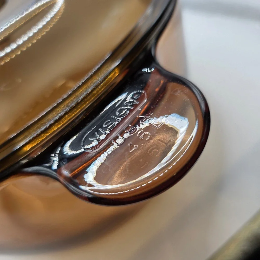 Vision Corning Amber Glass 4.5L Dutch Oven Casserole Dish with Lid USA Made